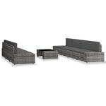 vidaXL Salon de jardin 8 Pièces Résine tressée Gris