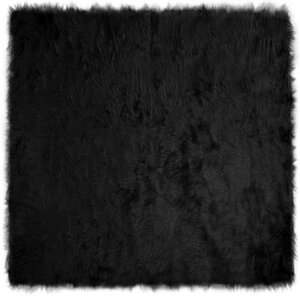 vidaXL Tapis en fausse Tafalla Noir 160 x 160 cm Polyester
