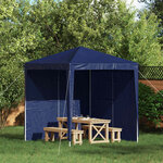 vidaXL Mur de tente de fête 2 pièces 200 x 195 cm Bleu PE et acier