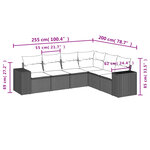 vidaXL Salon de jardin avec coussins 6 Pièces beige résine tressée
