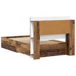 vidaXL Cadre de lit avec rangement Bois ancien 90 x 190 cm