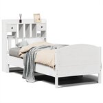 vidaXL Lit bibliothèque sans matelas blanc 100x200 cm bois pin massif