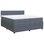 vidaXL Sommier à lattes de lit et matelas Gris foncé 200x200cm Velours