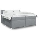 vidaXL Sommier à lattes de lit avec matelas Gris clair 200x200cm Tissu