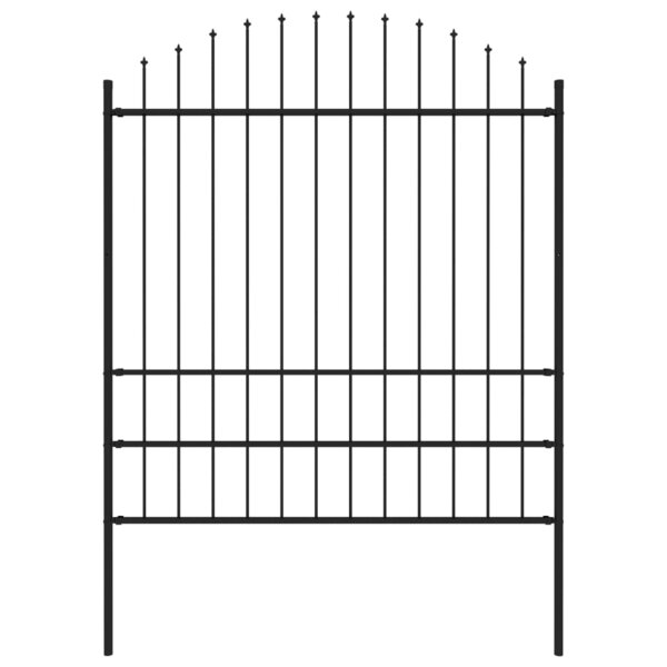 vidaXL Clôture de jardin avec dessus en lance Acier 1 7 m Noir