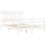 vidaXL Cadre de lit sans matelas blanc 120x200 cm bois massif