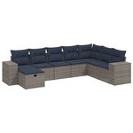 vidaXL Salon de jardin 8 Pièces avec coussins gris résine tressée