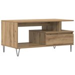 vidaXL Table basse chêne artisanal 90x49x45 cm bois d'ingénierie