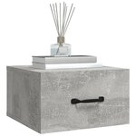 vidaXL Table de chevet murale Gris béton 35x35x20 cm