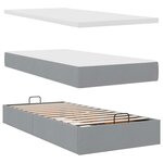 vidaXL Cadre de lit ottoman et matelas gris clair 90x190 cm tissu