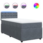 vidaXL Sommier à lattes de lit avec matelas Gris foncé 100x200 cm