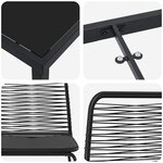 vidaXL Ensemble de salle à manger pour jardin 3 Pièces Noir Poly rotin