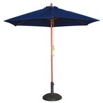 Parasol de terrasse professionnel bleu marine à poulie de 3 m - bolero -  - polyester x3000mm