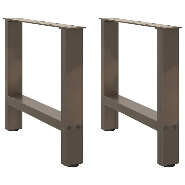 vidaXL Pieds de table basse en acier naturel 2 pièces 50 x (42-43) cm Acier