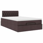 VidaXL Cadre de lit ottoman avec matelas marron foncé 120x190 cm tissu