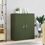 vidaXL Armoire de rangement Vert olive 90 x 40 x 105 cm Acier
