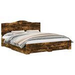vidaXL Cadre de lit Chêne fumé 200 x 200 cm Bois d'ingénierie