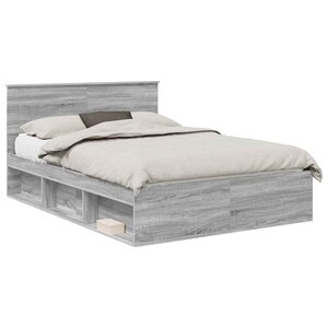 vidaXL Cadre de lit Gris Sonoma 160 x 200 cm Bois d'ingénierie