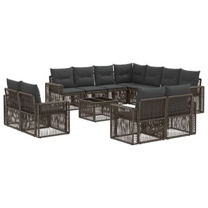vidaXL Ensemble de canapé de jardin 12 Pièces Gris et Gris foncé