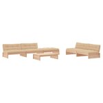 vidaXL Salon de jardin 6 Pièces avec coussins bois massif