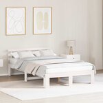 vidaXL Cadre de lit Blanc 135 x 190 cm Bois de pin massif