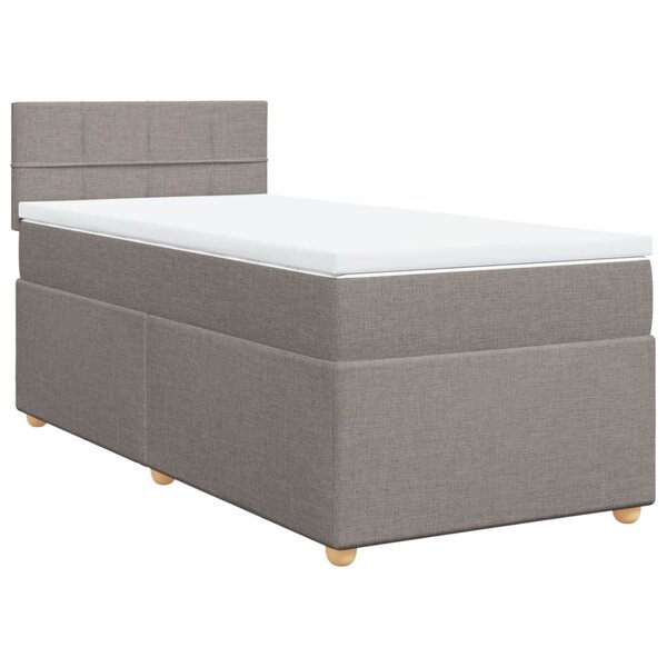 vidaXL Sommier à lattes de lit avec matelas Taupe 90x190 cm Tissu