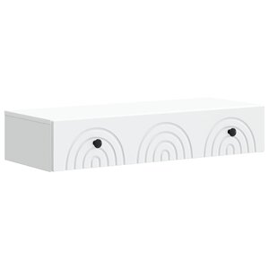 vidaXL Table d'appoint murale Blanc 87 5 x 34 5 x 17 cm