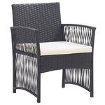 vidaXL Fauteuils de jardin avec coussins 2 Pièces Noir Résine tressée