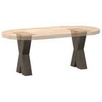 vidaXL Pieds de table basse en forme de X  2 pièces  acier naturel  38 x (42-43) cm