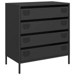 vidaXL Buffet noir 68x39x73 5 cm acier laminé à froid