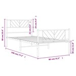 vidaXL Cadre de lit métal sans matelas avec pied de lit noir 75x190 cm