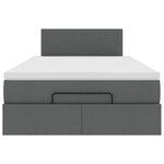 vidaXL Lit ottoman avec matelas et LED gris foncé 120x200 cm tissu