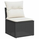 vidaXL Salon de jardin avec coussins 7 Pièces noir résine tressée acacia