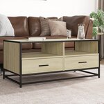 vidaXL Table basse chêne sonoma 100x50x45cm bois d'ingénierie et métal