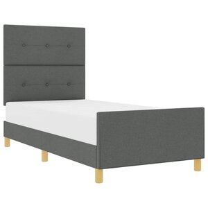 vidaXL Cadre de lit avec tête de lit Gris foncé 80 x 200 cm tissu