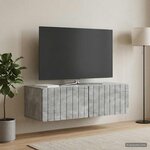 vidaXL Meuble TV mural 98 x 41 x 30 cm Gris béton Bois d'ingénierie