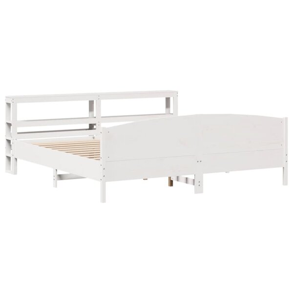 vidaXL Cadre de lit sans matelas blanc 200x200 cm bois massif de pin