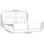 vidaXL Cadre de lit avec tête de lit Crème 160 x 200 cm Tissu