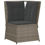 vidaXL Canapé d'angle de jardin avec coussins gris résine tressée