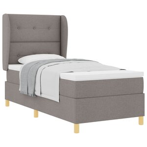 vidaXL Lit à ressorts avec matelas Taupe 190 x 90 cm tissu