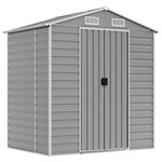 vidaXL Abri de jardin gris clair 191x130x198 cm acier galvanisé