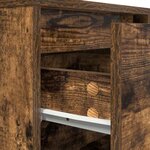 vidaXL Table de chevet avec lumières LED chêne fumé 38x34x65 cm