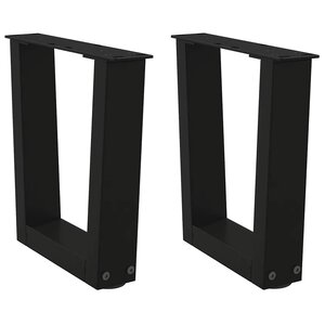 vidaXL Pieds de table basse en V 2 pièces Noir 30 x (30-31 3) cm Acier