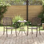 vidaXL Chaise de jardin 2 Pièces Bronze 55 x 56 5 x 91cm Aluminium