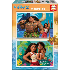 Puzzle - Disney - Vaïana 2 - 2x48 pièces - Pièces en bois - Dès 4 ans - 28x20cm - Educa