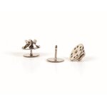 Lot de 10 supports de pins - Argent - 10 mm