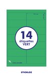 50 planches a4 - 14 étiquettes 99,1 mm x 38,1 mm autocollantes vert par planche pour tous types imprimantes - jet d'encre/laser/photocopieuse