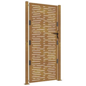 vidaXL Portail de jardin 105x205 cm acier corten conception de carré