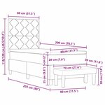 vidaXL Lit box spring avec matelas et banc noir 80x200 cm en velours