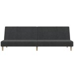 vidaXL Canapé-lit à 2 places gris foncé tissu